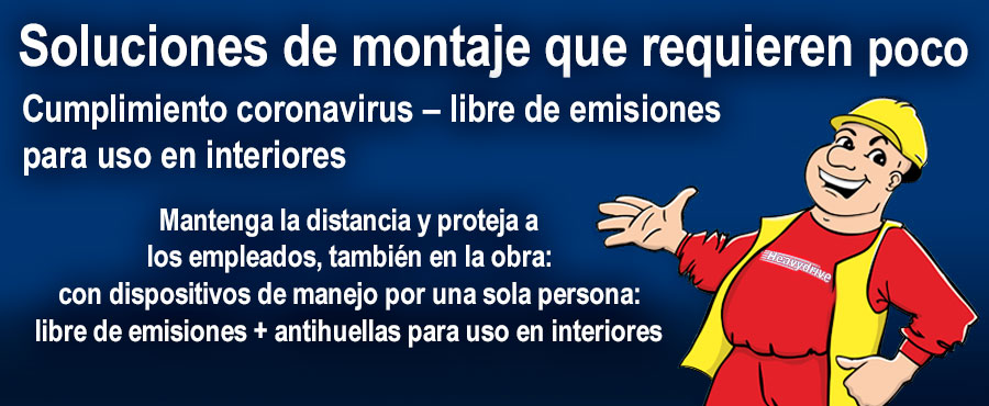 Equipos para el funcionamiento de 1 persona, montaje en interiores y equipos de montaje sin emisiones