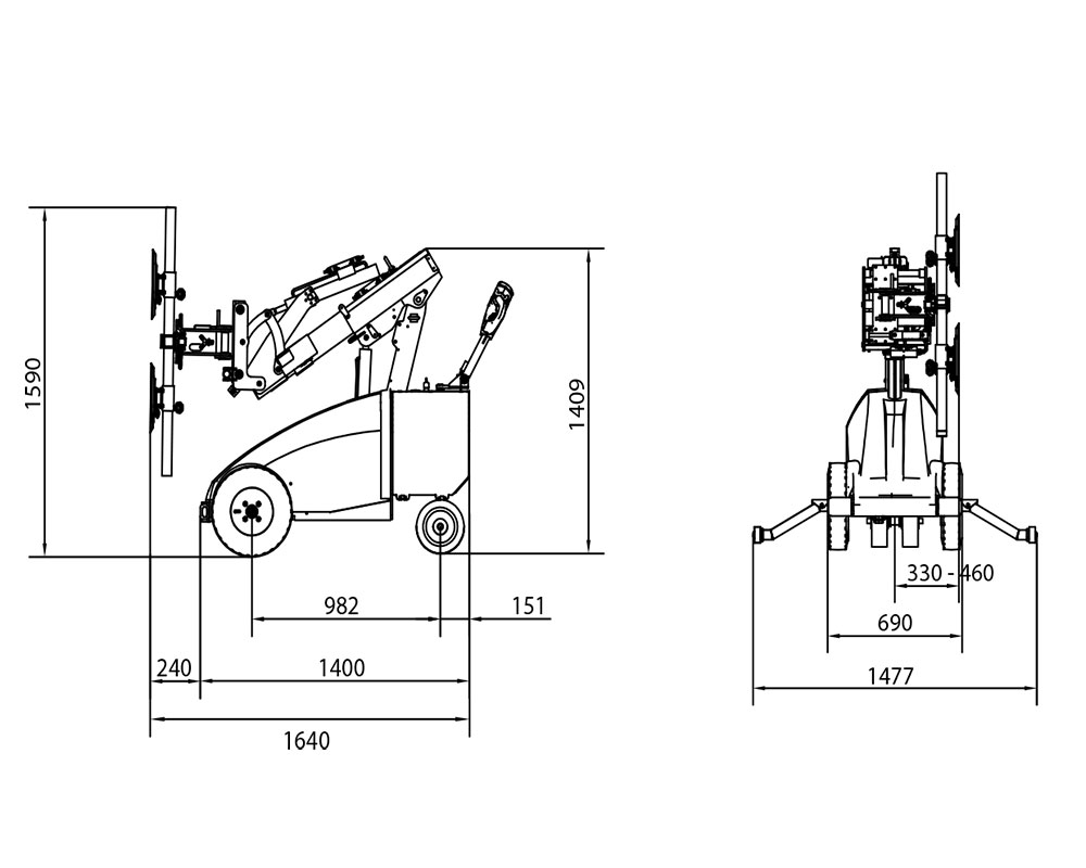 GMG 400 - Dispositivo de montaje de vidrios con capacidad de carga de 460 kg | GMG 400 - Dispositivo de montaje de vidrios con capacidad de carga de 460 kg