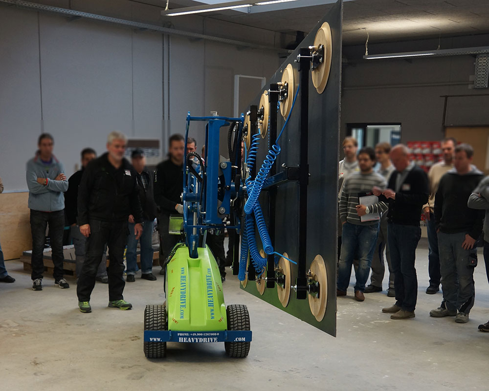 Colocación de baldosas y losas de grandes dimensiones con el robot de instalación GMG | Colocación de baldosas y losas de grandes dimensiones con el robot de instalación GMG