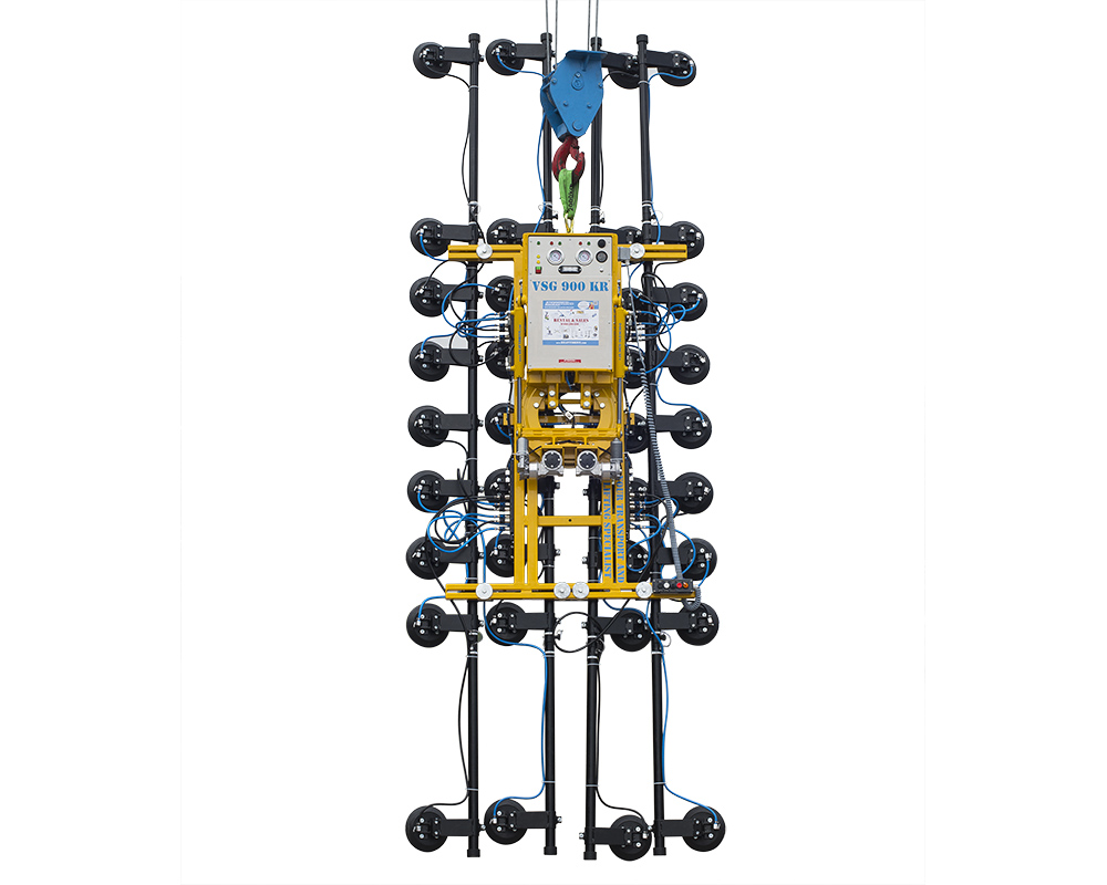 VSG 900 KR -20 - Sistema de ventosas de vacío para vidrios curvos, hasta 900 kg de capacidad de carga | VSG 900 KR -20 - Sistema de ventosas de vacío para vidrios curvos, hasta 900 kg de capacidad de carga