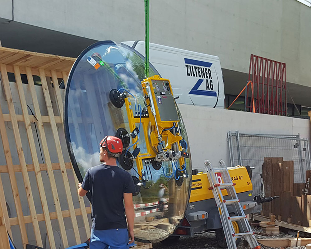 VSG 1500 KR SP -20 - Sistema de ventosas de vacío para vidrios esféricos o curvos, hasta 1500 kg de capacidad de carga | VSG 1500 KR SP -20 - Sistema de ventosas de vacío para vidrios esféricos o curvos, hasta 1500 kg de capacidad de carga