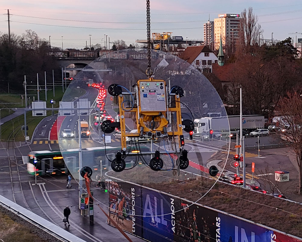 VSG 405 KR SP - Sistema de ventosas de vacío para vidrios esféricos o curvos, hasta 405 kg de capacidad de carga | VSG 405 KR SP - Sistema de ventosas de vacío para vidrios esféricos o curvos, hasta 405 kg de capacidad de carga